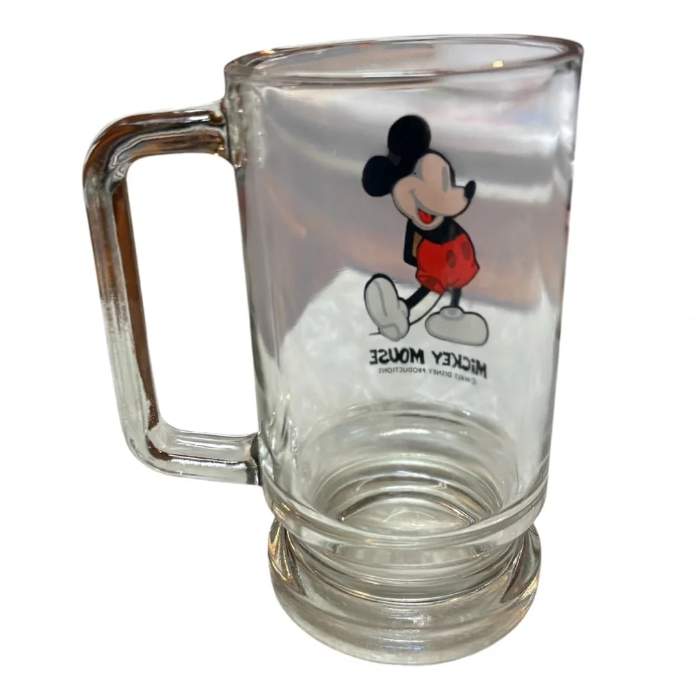 Vintage Disney Mickey Mouse Glass Mug